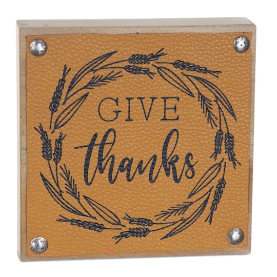 5" Give Thanks Harvest Sign Set